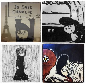 The Top Left featuring my tribute to the victims in France, Je Suis Charlie. Click on image to enlarge.