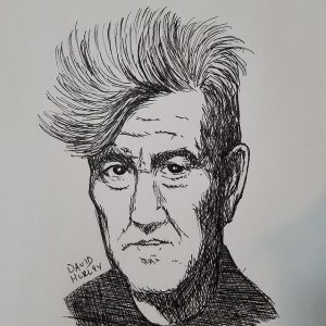 A sketch of Director, Screenwriter, Visual Artist, Musician, Actor, and Author David Lynch.