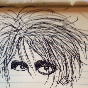 This is a sketch I drew on a notepad earlier in the year of Robert Smith. I was anticipating seeing The Cure in Concert June 10th and 11th at UIC Pavilion Chicago, IL.