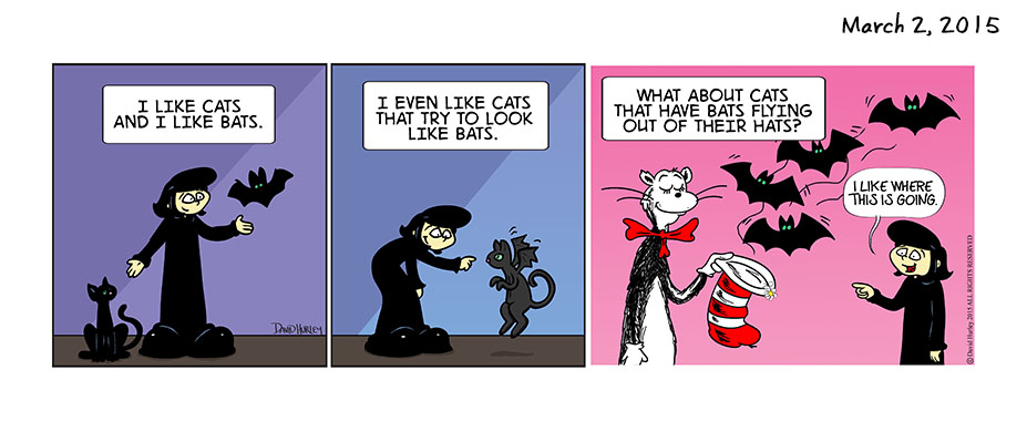 Cat with Bats: Happy Birthday Dr Seuss (03022015)